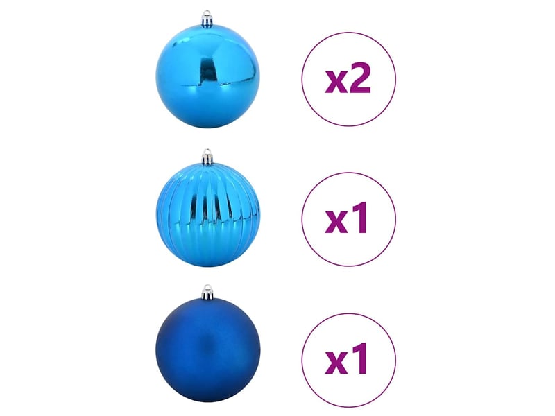  Ensemble de boules de noël xxl 4 pc bleu ø 20 cm plastique cf61874  - Conforama C