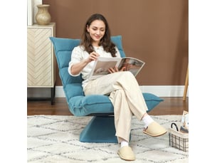 Fauteuil relax manuel  <strong>DESMIU</strong> Tissu bleu