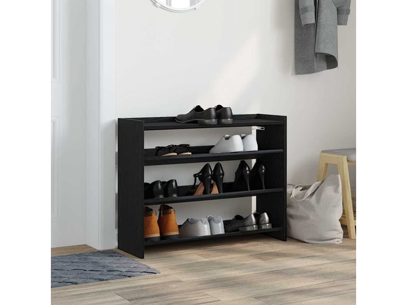  Meuble à chaussures, étagère à chaussures noir 80x25x62 cm bois d'ingénierie  - Conforama C