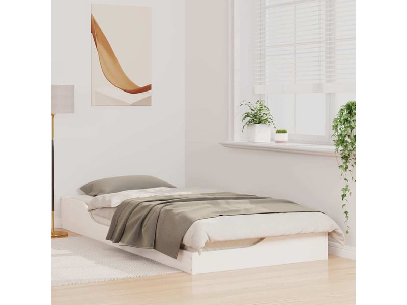Lit simple- lit adulte - cadre de lit blanc 80 x 200 cm pin massif - Conforama B