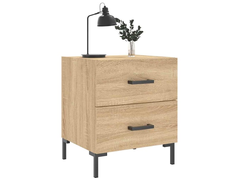  Lot de 2 tables de chevet - cabinet de chevet - table de nuit chêne sonoma 40x35x47,5 cm  - Conforama C