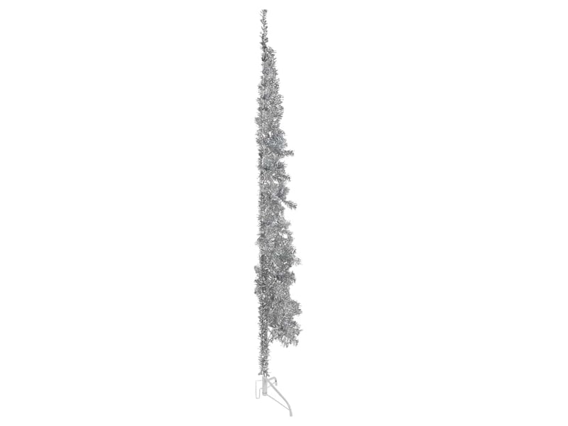  Demi sapin de noël - arbre de noël artificiel mince avec support argenté 210 cm  - Conforama A