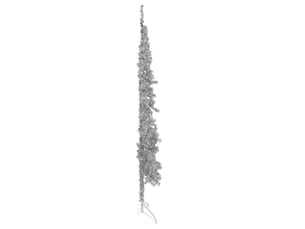 Demi sapin de noël - arbre de noël artificiel mince avec support argenté 210 cm