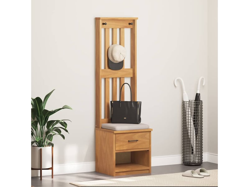 Porte manteau couloir sandnes 45x40x159,5 cm bois massif pin shl92603  - Conforama B