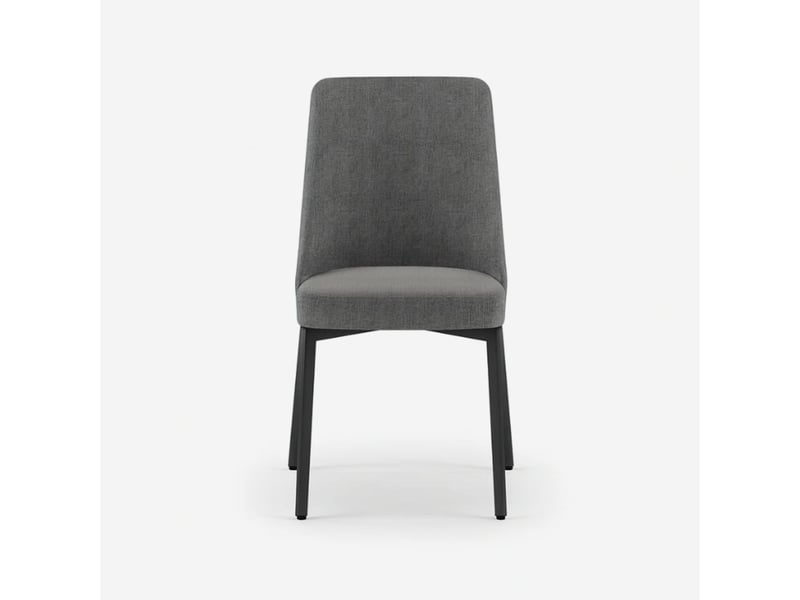  Lot de 4 chaises rembourrées en tissu facile à nettoyer charm - gris foncé  - Conforama E