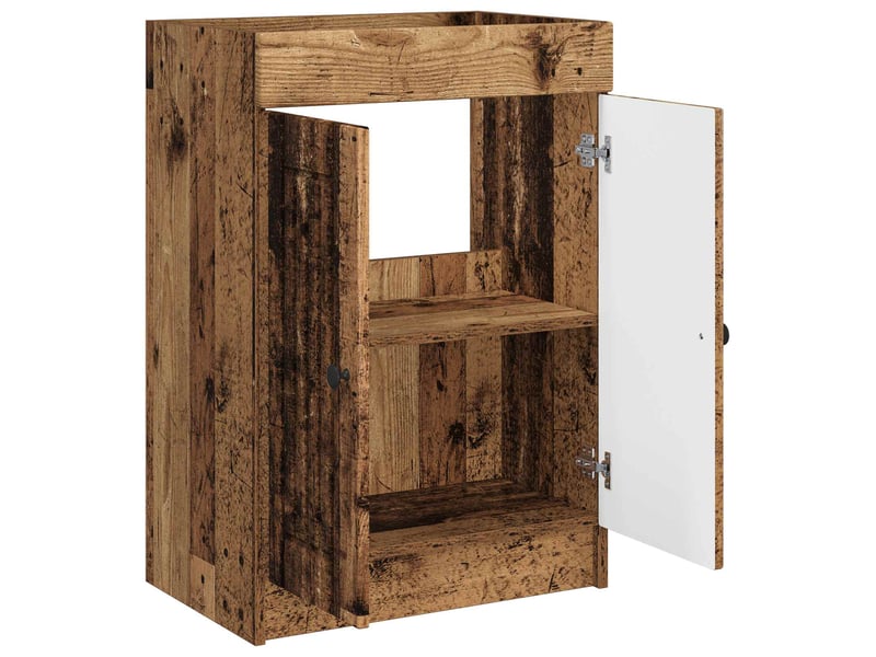  Armoire sous évier de salle de bain, meuble de rangement bois ancien shl6154  - Conforama D