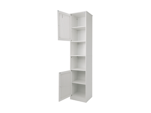 Armoire de salle de bains 36x30x163 cm à poser, tablettes réglables, mdf, blanc