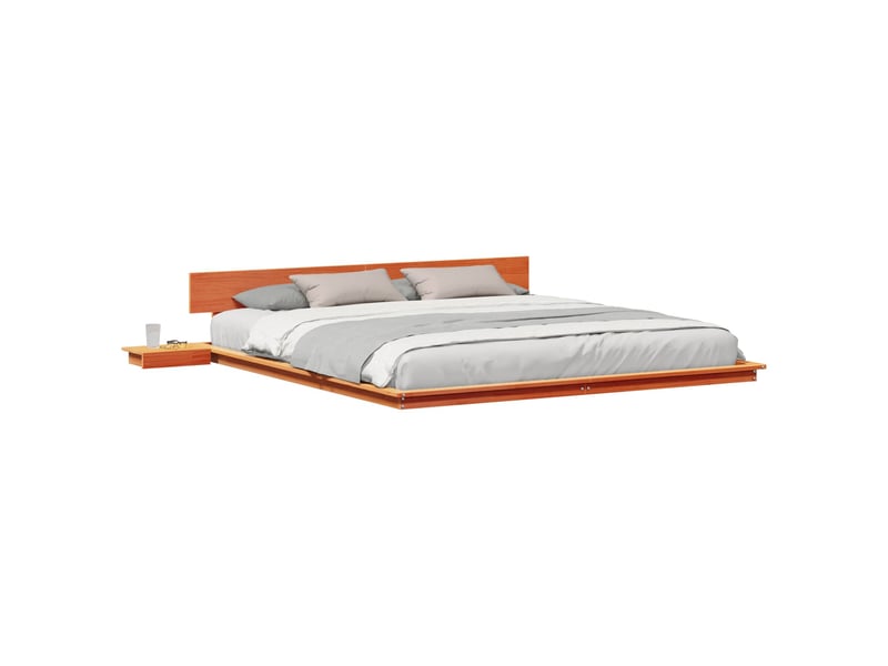  Lit double- lit adulte -  cadre de lit marron 200 x 200 cm bois  - Conforama A