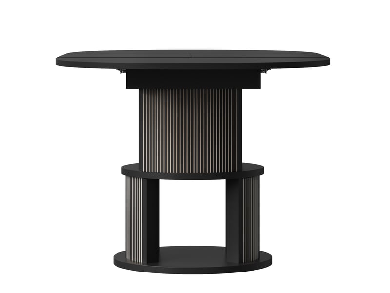 Table extensible ovale noire avec rangement, 118 à 158 cm Fay Lum - Conforama R
