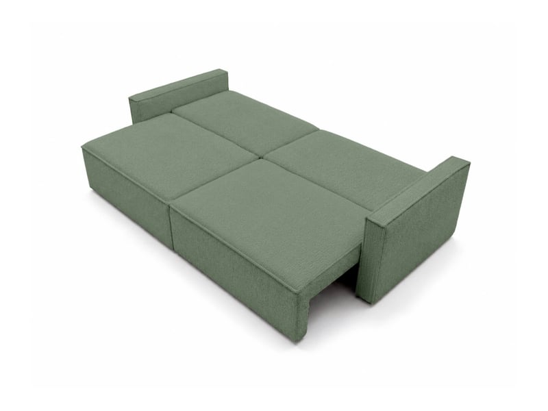  Farah - canapé droit 3 places convertible accoudoirs slim en tissu bouclettes généreuses  - Conforama C