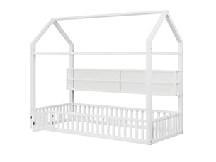 Lit cabane 90x200 cm SWEIKO   coloris blanc
