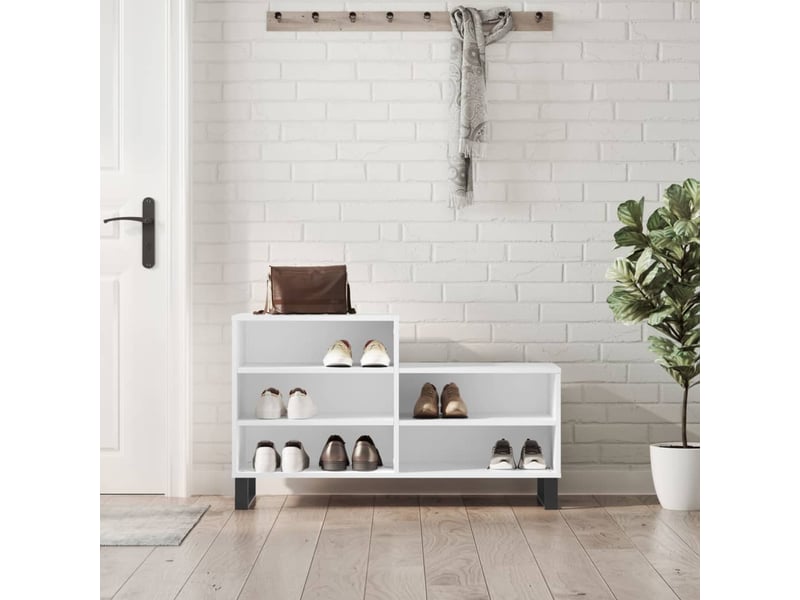  Meuble à chaussure | armoire à chaussures blanc 102x36x60 cm bois d'ingénierie shl11  - Conforama B