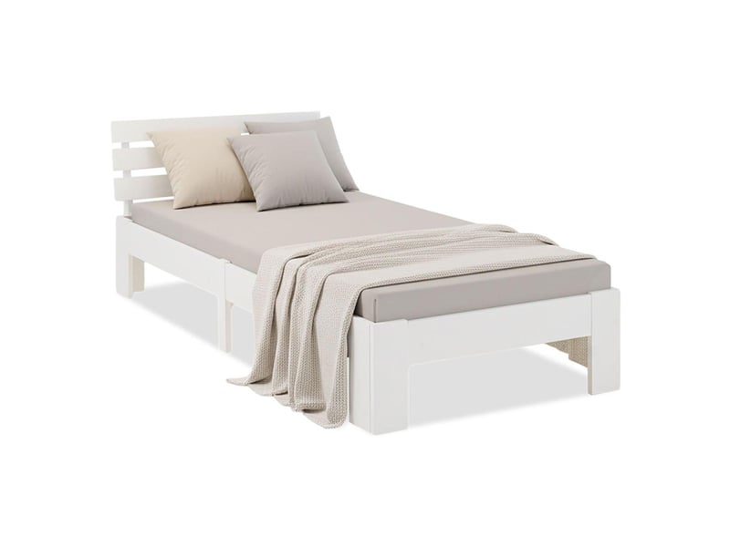  Lit en bois 90x200 cm blanc avec matelas 3207 - Conforama A