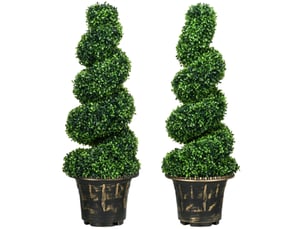 Set de 2 plantes artificielles buchsbaum uv résistantes 90 cm dans pot