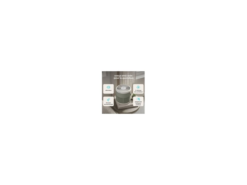  Purificateur dair mobile vert hepa 3 en 1 charbon 42 m2 3 vitesses diffuseur d huiles essentielles 8318913 - Conforama D