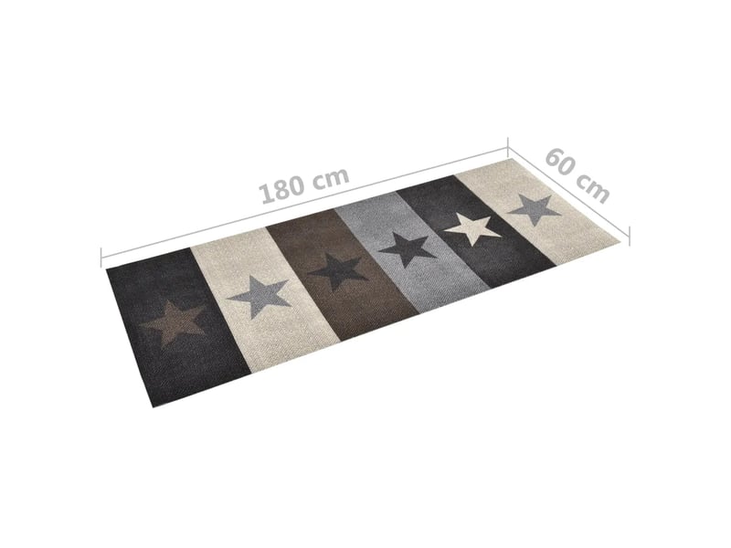  Tapis de sol rectangulaire design moderne cuisine 60 x 180 cm lavable antidérapant en polyamide gris 02_0046523  - Conforama E