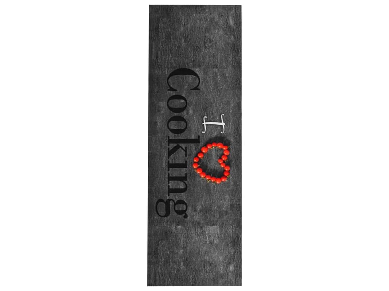  Tapis de sol rectangulaire décoratif cuisine 60 x 180 cm antidérapant lavable en polyamide gris 02_0046716  - Conforama A