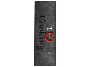 Tapis de sol rectangulaire décoratif cuisine 60 x 180 cm antidérapant lavable en polyamide gris 02_0046716