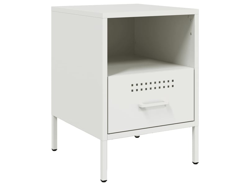  Vidaxl table de chevet blanc acier 2 pcs meuble rangement 36x39x50,5 cm chambre à coucher  - Conforama C