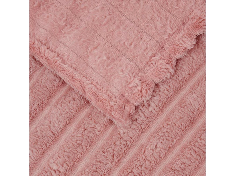 Plaid canapé rose 270x240 cm 1.38 kg polaire - Conforama E