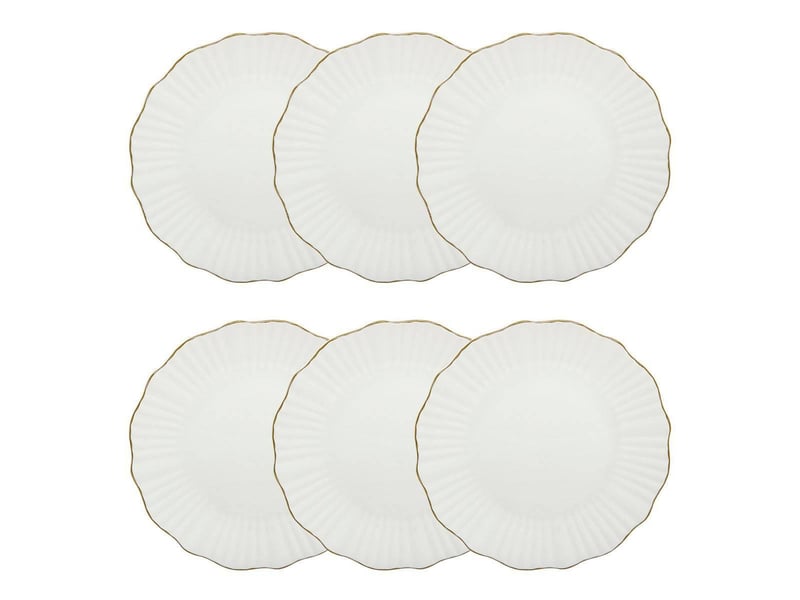  Lot de 6 assiettes dessert daphné ronde d.20cm blanc DAPHNE - Conforama C