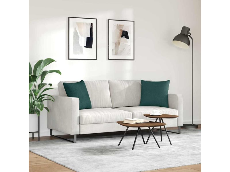  Lot de 2 coussins de canapé, coussins décoratifs tissu vert foncé 45 x 45 cm cf58985  - Conforama D