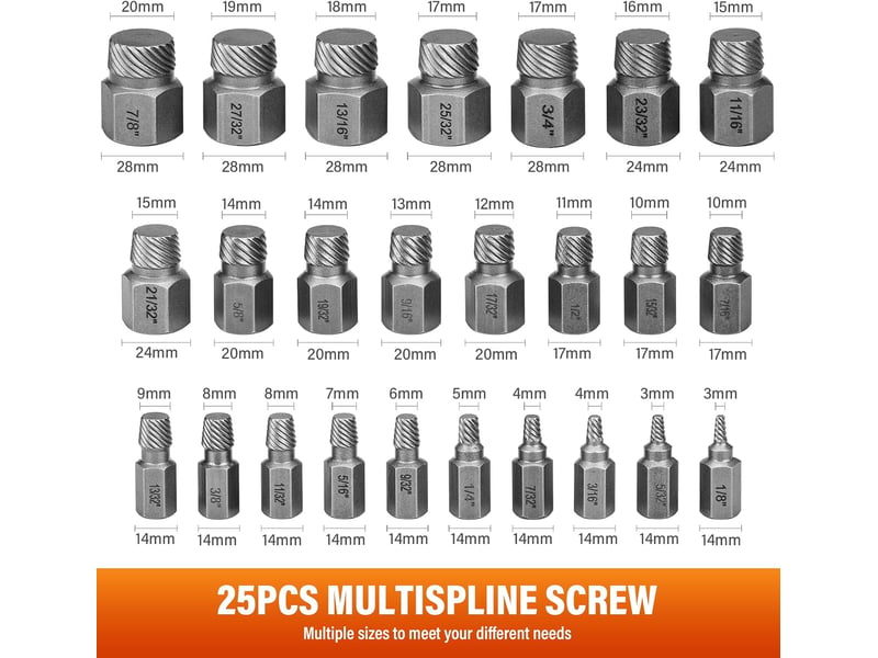  Set de 25 extracteurs de vis cassée, extracteur de goujon boulon  - Conforama D
