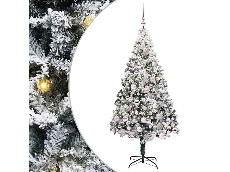  Sapin de noël artificiel, arbre de noël blanc 180 cm pvc, acier et plastique shl9864  - Conforama A