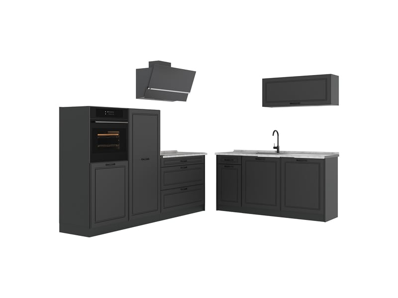  Vicco cuisine, anthracite campagneanthracite, 220cm sans plan de travail  - Conforama A