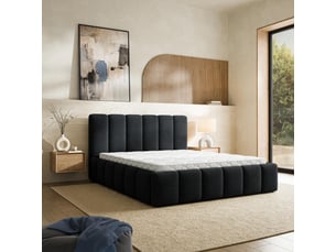 Lit coffre 180x200 cm <strong>MASSENO</strong> <strong></strong> coloris noir