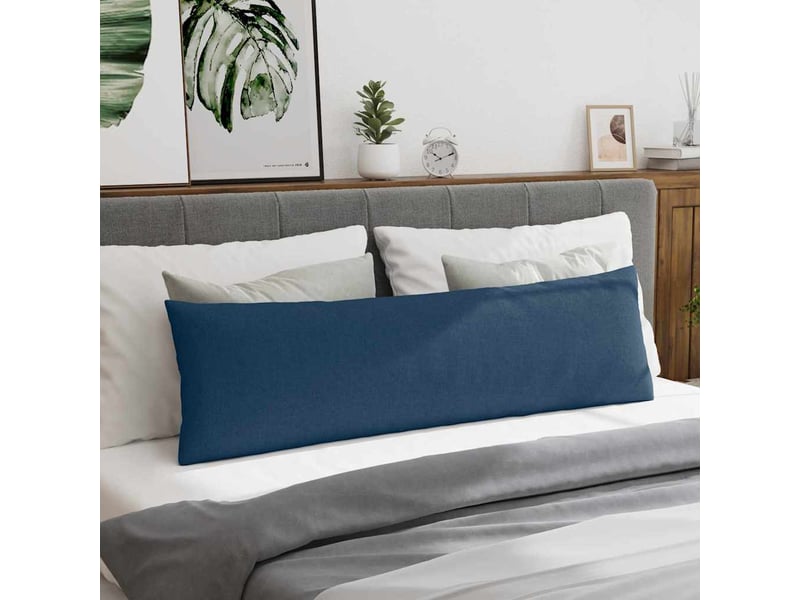 Lot de 2 coussins de canapé, coussins décoratifs tissu bleu 145 x 40 cm cf58773 - Conforama D