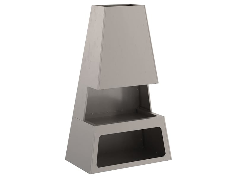  Brasero exterieur, foyer rouillé 60x35x100 cm acier patiné  - Conforama E