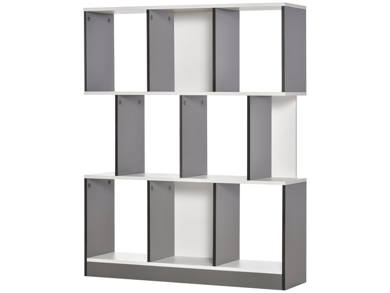  Bibliothèque à 8 niveaux pour salon et chambre, en bois, 100 x 24 x 124 cm, gris anthracite  - Conforama B