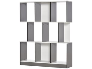 Bibliothèque à 8 niveaux pour salon et chambre, en bois, 100 x 24 x 124 cm, gris anthracite