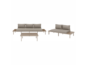 Ensemble de salon de jardin avec table 5 places fivizzano acacia beige