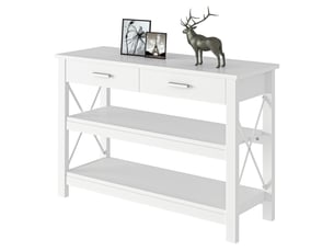 Console 2 tiroir(s)  coloris blanc <strong></strong> <strong></strong>