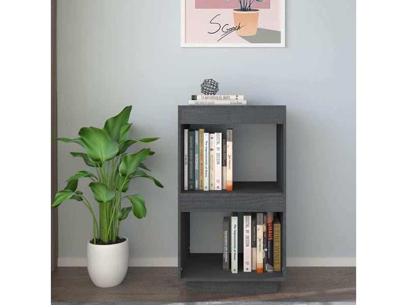  Bibliothèque, meuble de rangement salon gris 40x35x71 cm bois de pin massif  - Conforama C