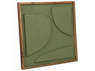 Tableau artisanal en bois recyclé relief vert 62x4x62 cm h