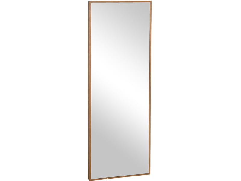  Miroir simple mural ou à poser, cadre en bois de pin naturel avec 4 crochets, fixation horizontale ou verticale 125 × 45 cm  - Conforama A
