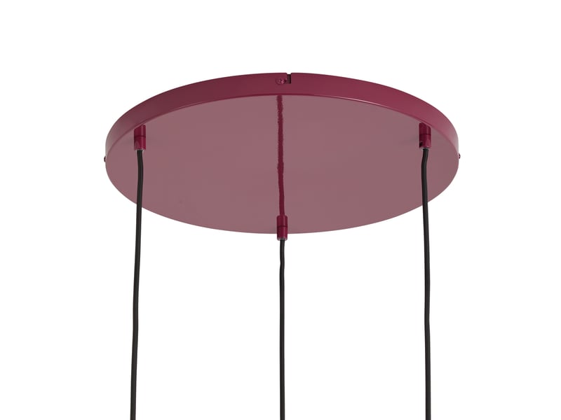  Suspension rétro prune avec abat-jour en métal 3 lumières - ophelia  - Conforama D