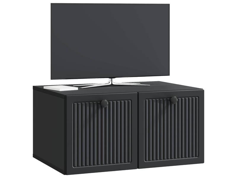  Meuble tv - banc tv - meuble de rangement mural noir 59,5 x 41 x 30 cm bois d'ingénierie  - Conforama C