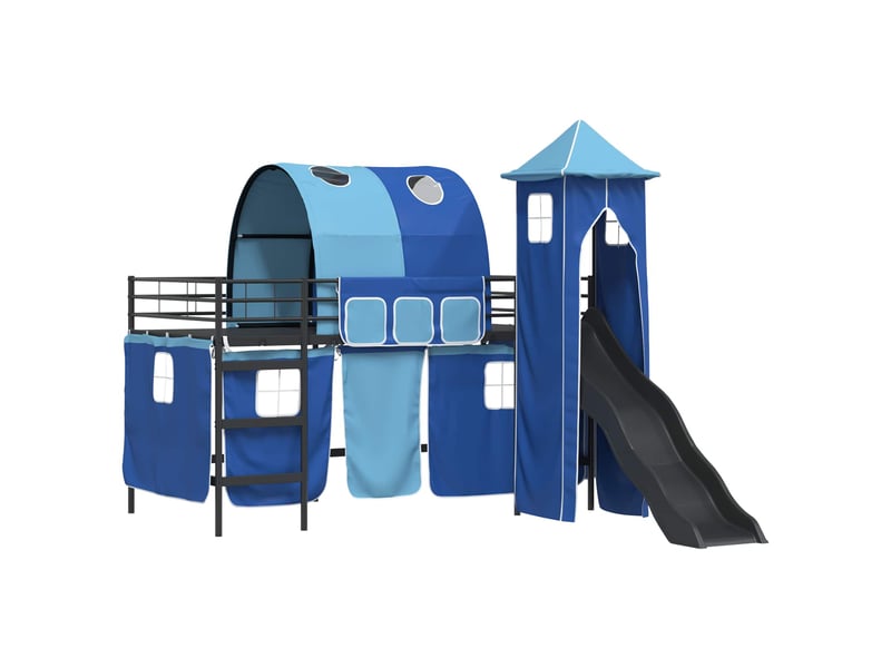  Cadre de lit superposé pour enfants - lit jeune noir et bleu 100 x 200 cm  - Conforama D