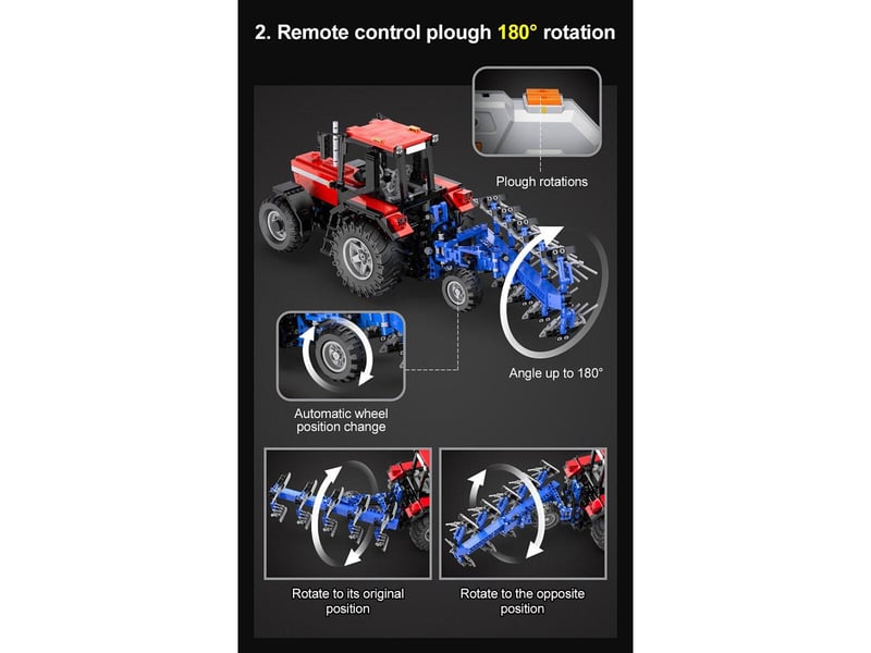 Cada tracteur avec charrue 1:17 2,4ghz bricks 402908 - Conforama B