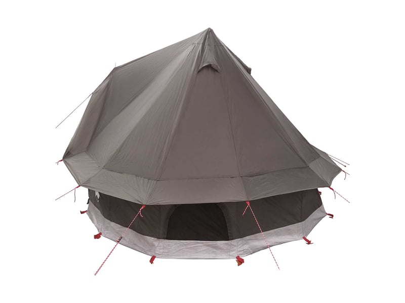  Tente tipi, tente de camping 4 personne marron gris polyester et acier  - Conforama E