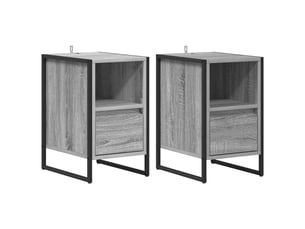 Table de chevet - cabinet de chevet - table de nuit 2 pc gris sonoma 39,5 x 30 x 50 cm