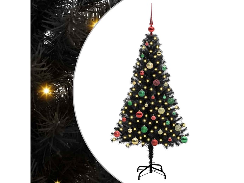 Sapin de noël - arbre de noël noir 150 cm pvc - Conforama A
