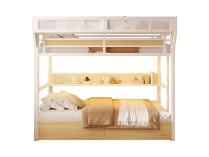 Lit mezzanine 90x200 cm <strong></strong> <strong>CozyNest</strong> coloris blanc