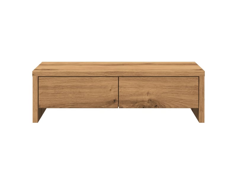  Support de moniteur table meuble bureau et tiroirs artisanal bois ingénierie marron 02_0044963  - Conforama B