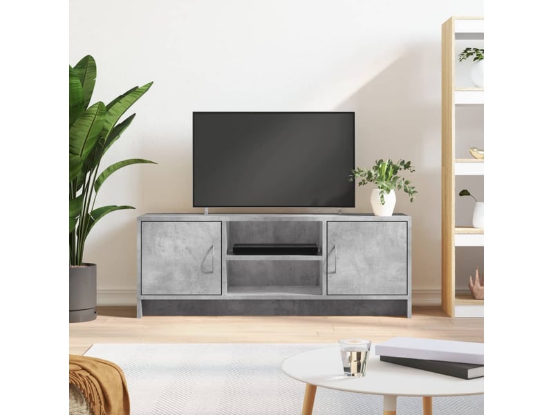  Meuble tv - banc tv - meuble de rangement gris béton 102x30x37,5 cm bois d'ingénierie  - Conforama B