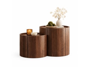 Table basse rond(e) coloris bois foncé HAUSS SPOLE - 47.5 cmx77.5 cm